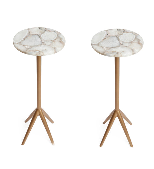 Luna Agate Drink Table | Round End Table