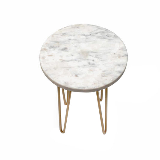 Marble top side table with tripod legs
