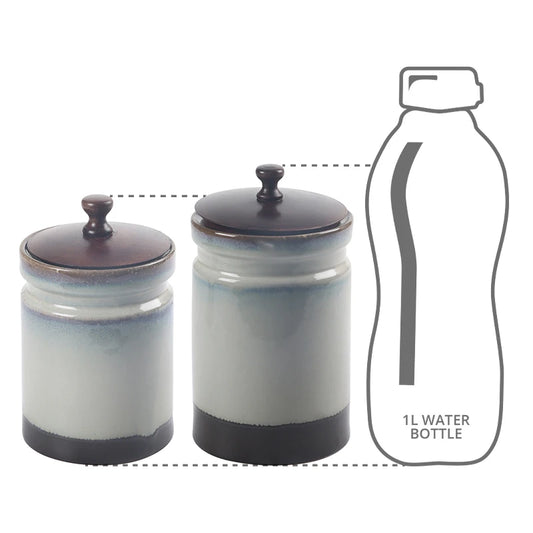Size comparison of cookie jars with bottle