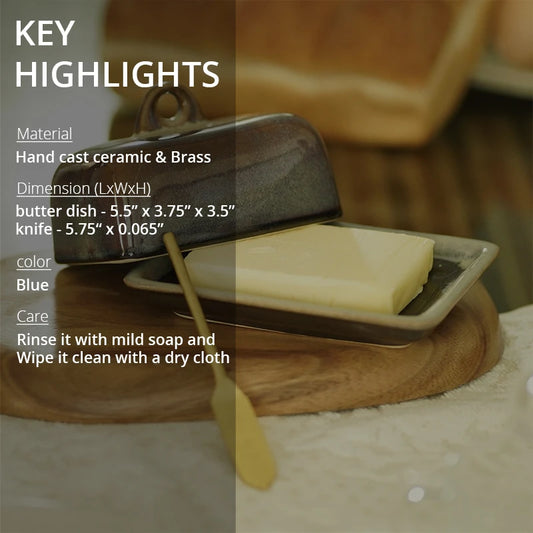 Key points of Butter Dish with Lid and a Knife Spreader