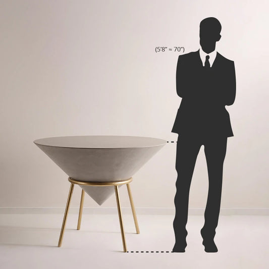 Height comparison of Cone dining table 4 seater