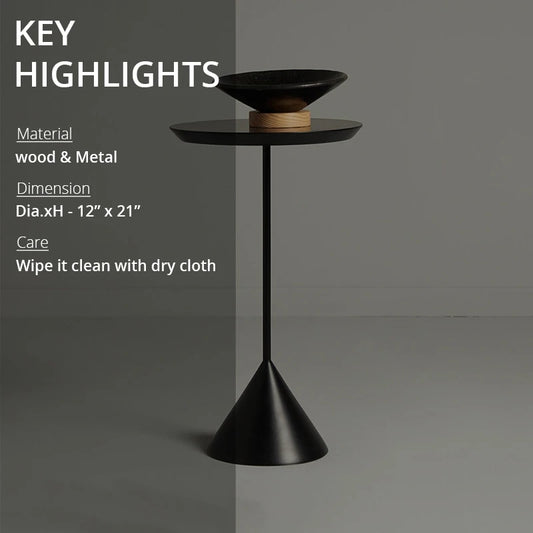 Key highlights of Cone end table