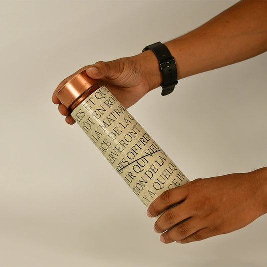 French Vocabulary-inspired Designer Copper Water Bottle