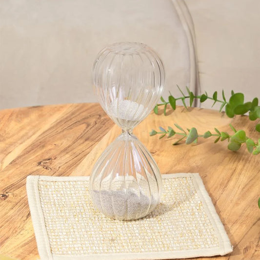 Cascade Ribbed Glass Sand Timer | Hourglass Sand Clock | Gift Item