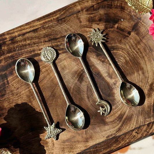 Celestial Gold Spoon Set Of 4 | Table Spoon Set