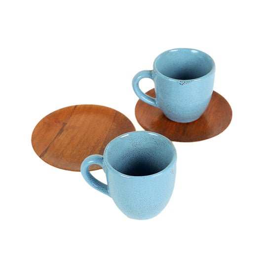 two tea cup and saucer set