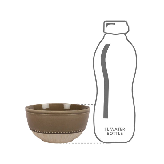 Height comparison of Dopeheri salad bowl with a 1l bottle