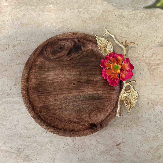 Hibiscus Wood Serving Tray