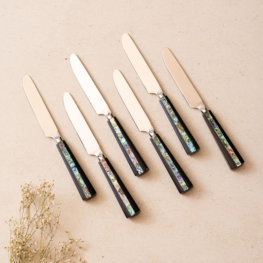 All Purpose Knives Set of 6 - Semi Precious Abalone Shell