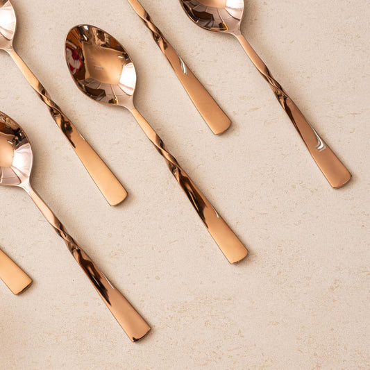 All Purpose Spoons Set of 6 - Twisted Bronze