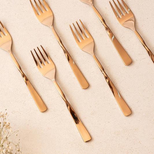 All Purpose Forks Set of 6 - Twisted Bronze