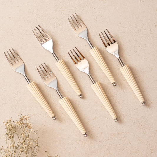 All Purpose Forks Set of 6 - Ivory Umbrella