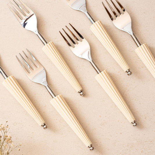 All Purpose Forks Set of 6 - Ivory Umbrella