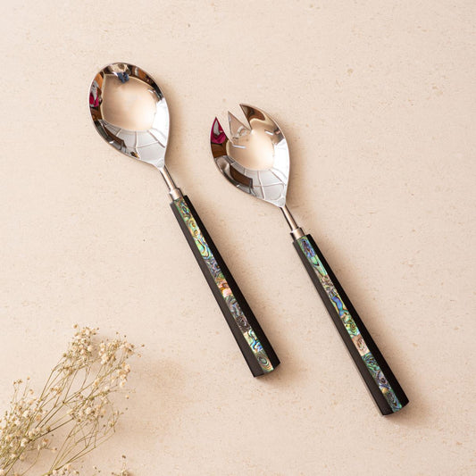 Server Set of 2 - Semi Precious Abalone Shell