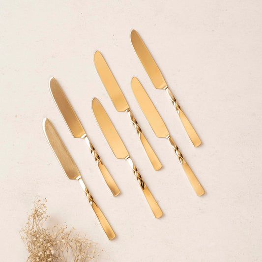 All Purpose Knives Set of 6 - Twisted Gold