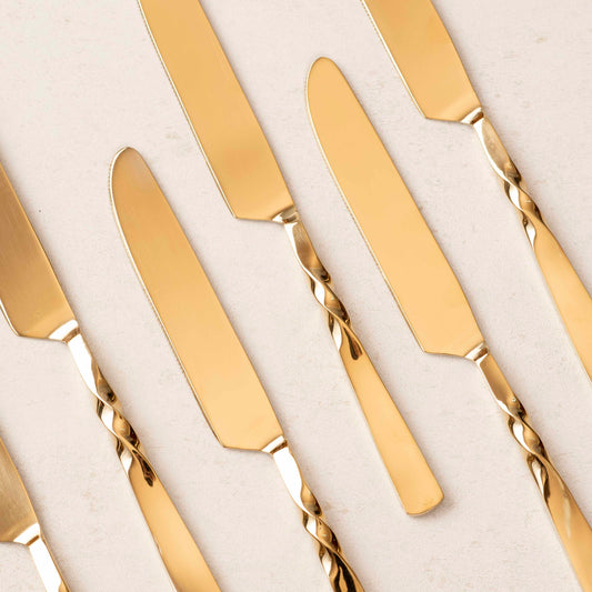 All Purpose Knives Set of 6 - Twisted Gold