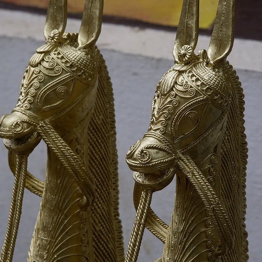 Brass Horse Dhokra Craft Decor Items