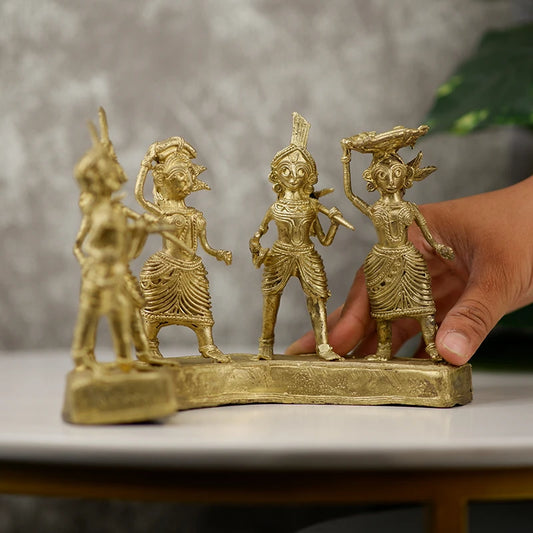 Dokra Metal Craft Farmers Set Showpiece Gift