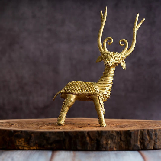 The Deer on Feet Coffee Table Decor Showpiece | Dokra Metal Craft Decorative Items