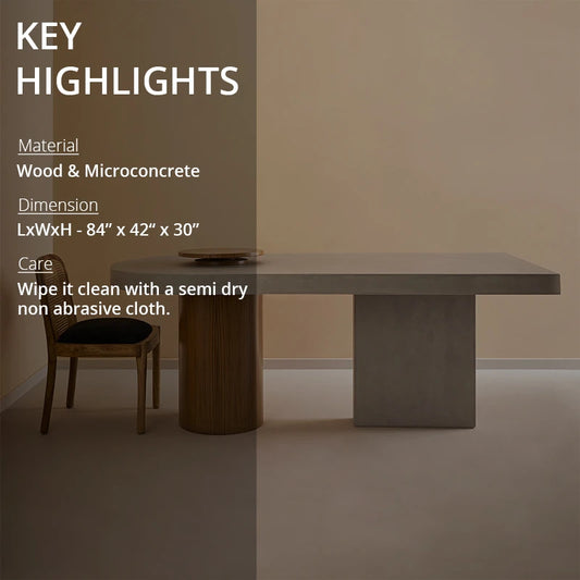 Key highlights of Concrete dining table