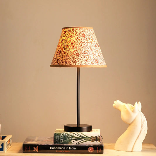 Nordic Night - Floral Flourish Print Desk Lamp | Modern Table Lamp for Bedroom