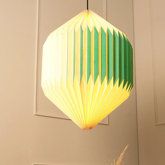 Oblong Origami Paper Pendant Lights | Hanging Lamp for Living Room