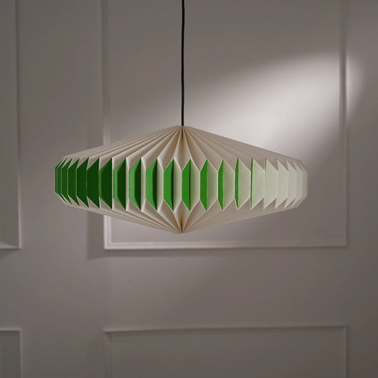 Oblong 2 Origami Paper Green Pendant Lights for Living Room
