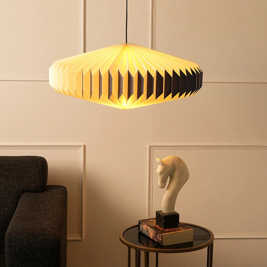 Oblong 2 Origami Paper Hanging Light Fixtures | Pendant Lights for Living Room