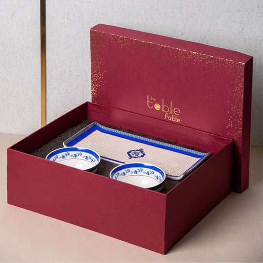 Serving tray with bowls gift box