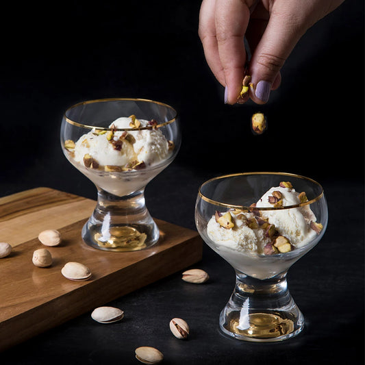 Gina Footed Glass Dessert Bowls | Ice Cream Bowl Set