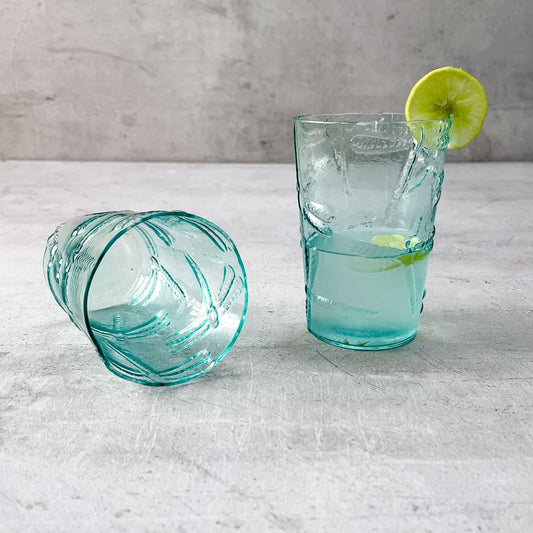 Turquoise Dragonfly juice & drink glass