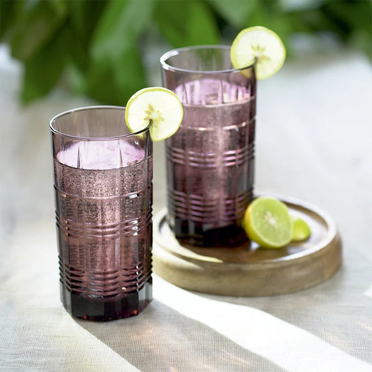 Large Purple Cocktail Glass Set of 2