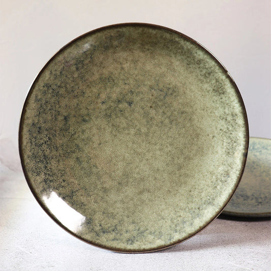 Jaén Green Ceramic Plates for Dinner 