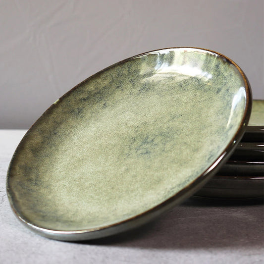 Jaén Green Ceramic Plates Set of 2