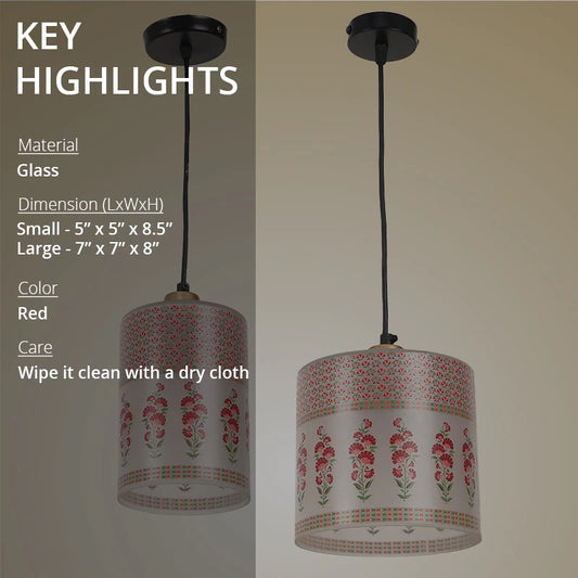 Key highlights of glass hanging light