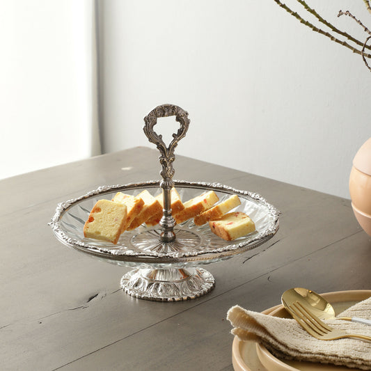 Spearhead Crystal Single Cake Stand- Double Cake Stand By De Maison Décor 80-112-23