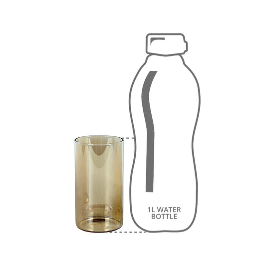 Size comparison of glass with bottle