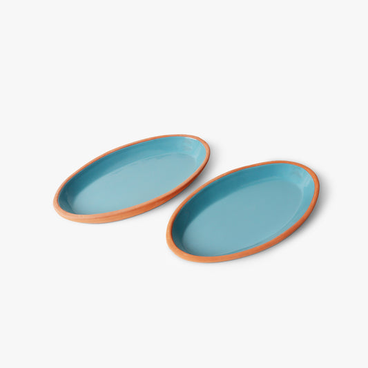 Turqouise Blue Snacks Serving Plate Set