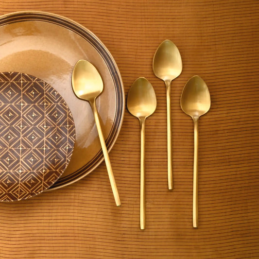 Mryda Table Spoon | Brass Spoons | Set of 4