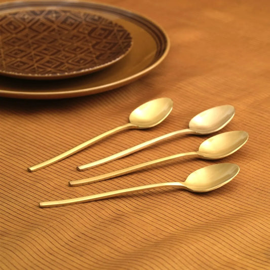 Mryda Tea Spoon |Brass Tea Spoon | Set of 4 | Gifting Item