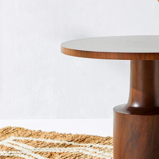 Wooden round side table