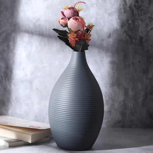 Vesera Graphite Black Enamel Vase By De Maison Décor 80-068-23-R