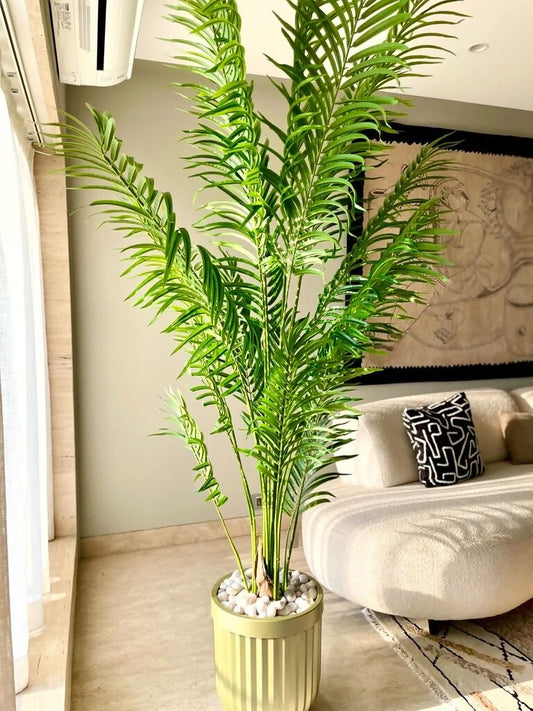 Artificial plant with pot in living room, Artificial Lady Palm