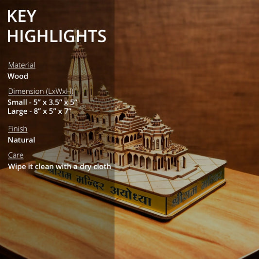 Features of Ayodhya Ram Mandir Miniature