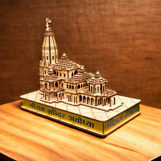 Ayodhya Ram Mandir Model | Wooden Ram Mandir Showpiece for Home