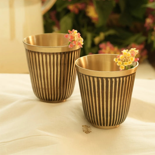 Reti Brass Glass Set of 2 | Gifting Item