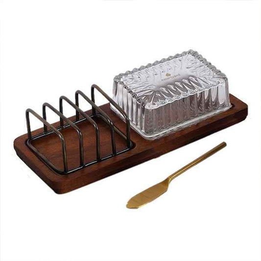 Toast rack with butter dish and spreader