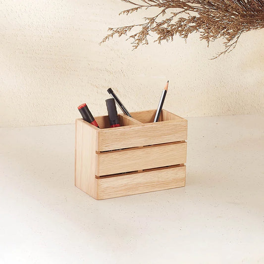Natural Wooden Pen Stand