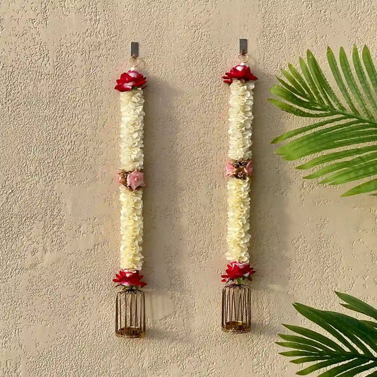 Artificial Flower Latkan | Latkan for Decoration | Festive Wall Hanging | Set of 2 Pcs