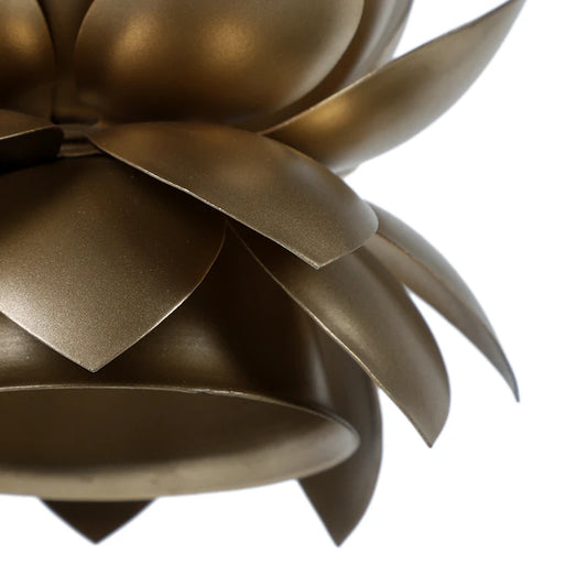 Lotus shaped pedant light in gold finish